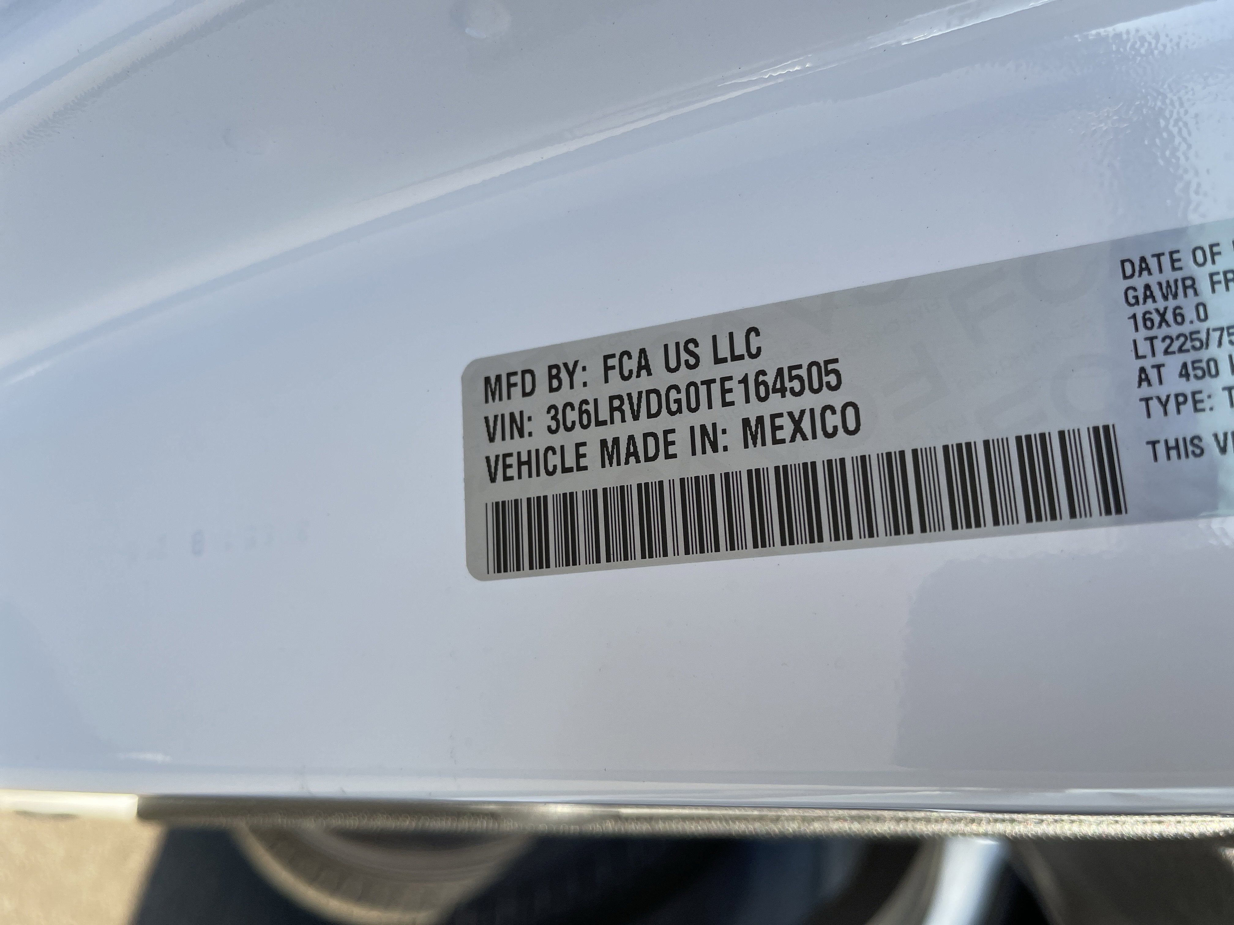 2026 RAM Promaster SLT