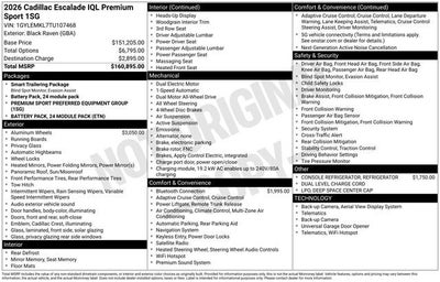 2026 Cadillac ESCALADE IQL Premium Sport