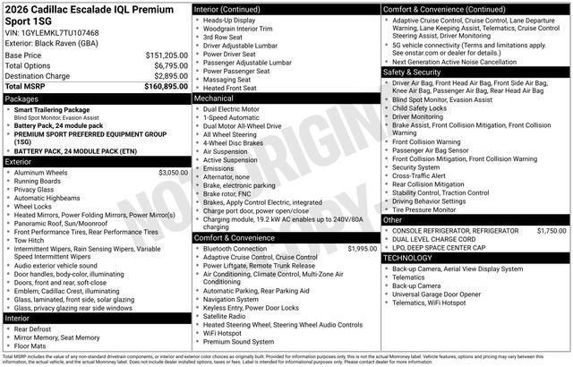2026 Cadillac ESCALADE IQL Premium Sport