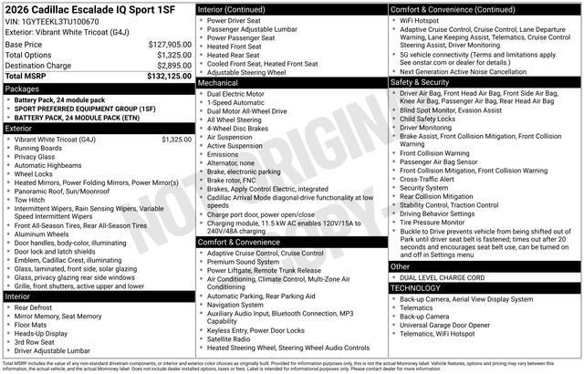 2026 Cadillac ESCALADE IQ Sport
