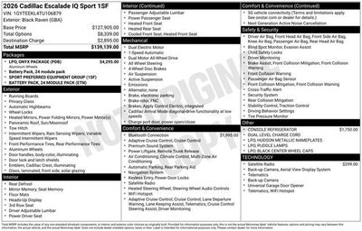 2026 Cadillac ESCALADE IQ Sport