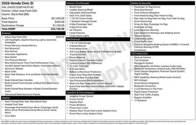 2026 Honda Civic Si Base