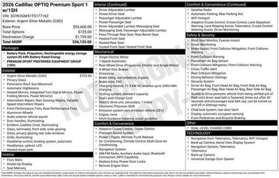 2026 Cadillac OPTIQ Premium Sport