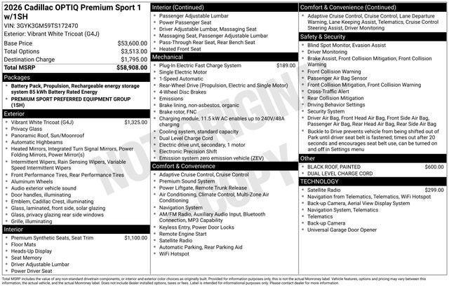 2026 Cadillac OPTIQ Premium Sport