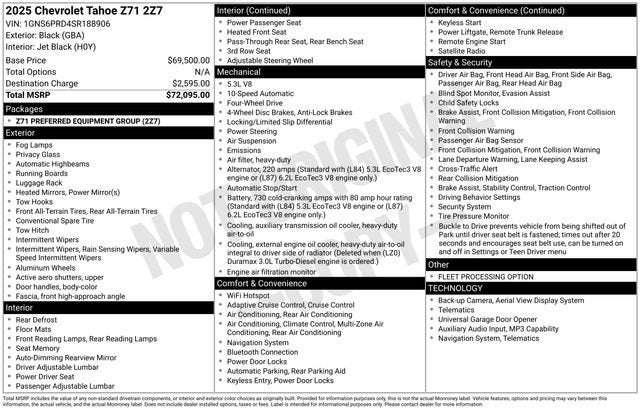 2025 Chevrolet Tahoe Z71