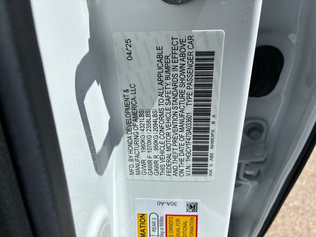 2025 Honda Accord SE