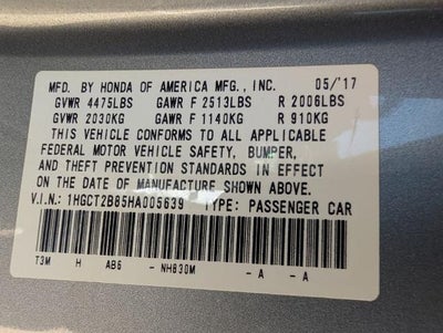 2017 Honda Accord Coupe EX-L V6 Automatic