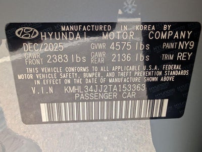 2026 Hyundai SONATA Hybrid SEL