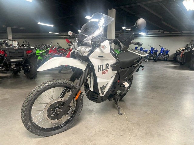 2025 Kawasaki KLR 650 Pearl Crystal White/Metallic Carbon Gray Base