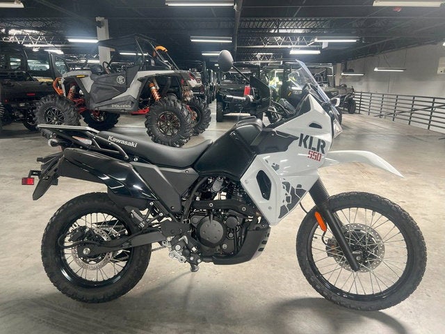 2025 Kawasaki KLR 650 Pearl Crystal WhiteMetallic Carbon Gray