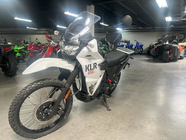 2025 Kawasaki KLR 650 S Pearl Crystal WhiteMetallic Carbon Gray